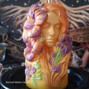 Demeter's Harvest Hibiscus Goddess Devotional Pillar Candle